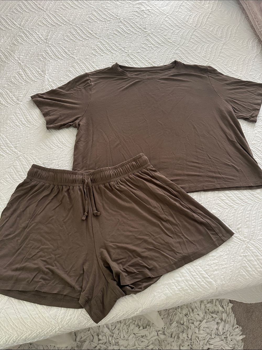 Nuuds Brown Women's Lounge Short Set - Two-Piece Sleepwear